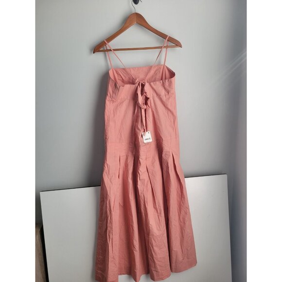 NWT Free People In My Town Pleated Midi Dress Large $108 Canyon Clay - Picture 6 of 9